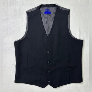 EGARA Men’s 100% Wool Formal‎ Slim Fit Button-up Black Vest, size XXL